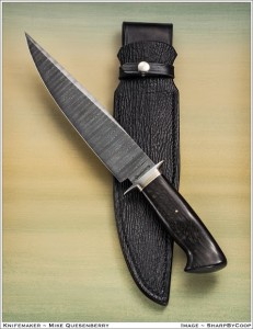 Damascus Fighter with Paul Long Sheath